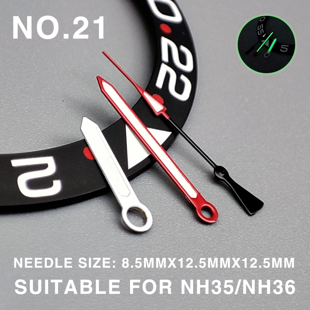 NH35 Watch Hands Green Luminous Watch Needle Modified Watch Accessories for SKX007 NH35/NH36/4R Movement