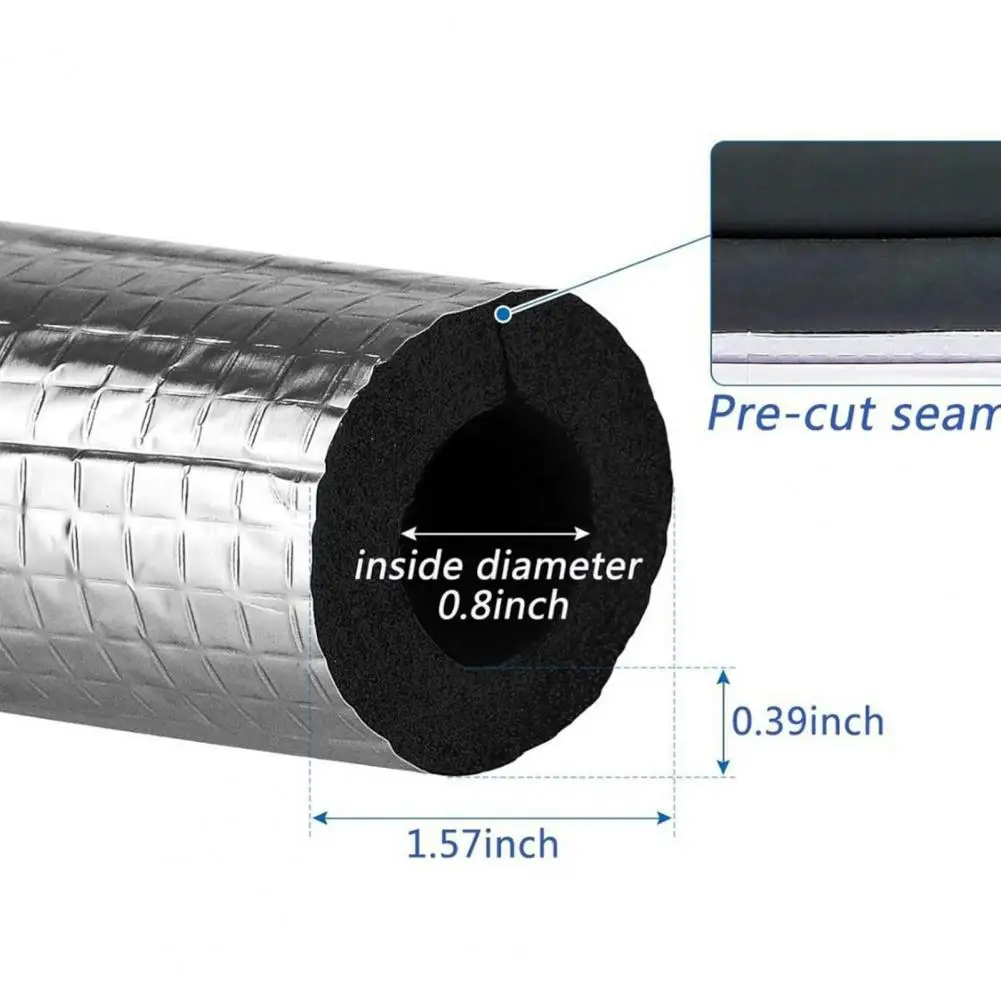 Winter Pipe Protection 10 Pcs Pipe Insulation Foam Tubes Self-adhesive Aluminum Foil Wrap Freeze Protection Covers for Outdoor