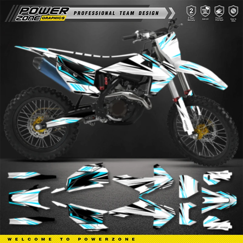 

PowerZone Custom Team Motorcycle Graphics Decals Stickers Kit For Husqvarna Decal 19-22 TC FC TX FX FS 20-23 TE FE 125-450CC 96