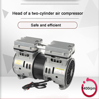 550W Oil Free Vacuum Pump Silent Air Compressor Head For Industrial Laboratory DHL EU Standard 1400rpm w/Silencer 220V 8bar