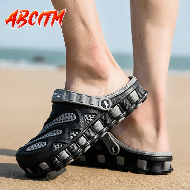 Summer Slipper Man Casual Luxury Rubber Flip Flops Plus Size Soft Beach Sandals Fashion Water Men\'s Slippers Flat Men Clogs Q0