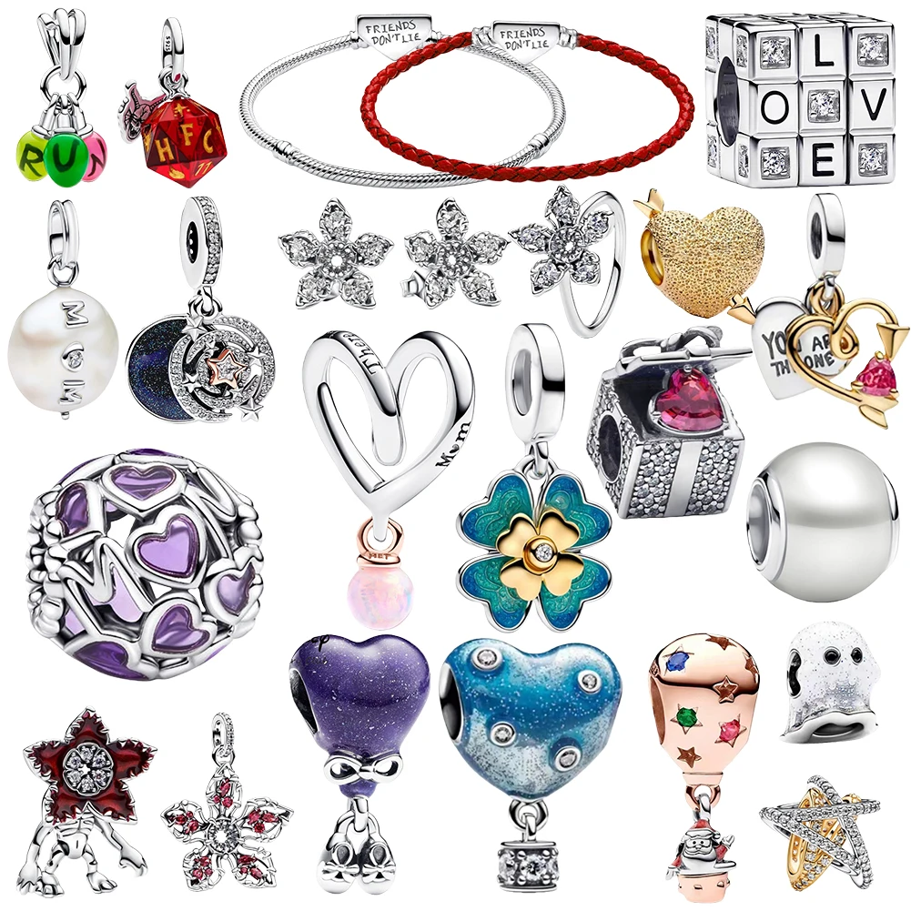 Hot selling 925 sterling silver monster flower dragonfly butterfly charm pendant for women DIY fashion wedding party jewelrygift