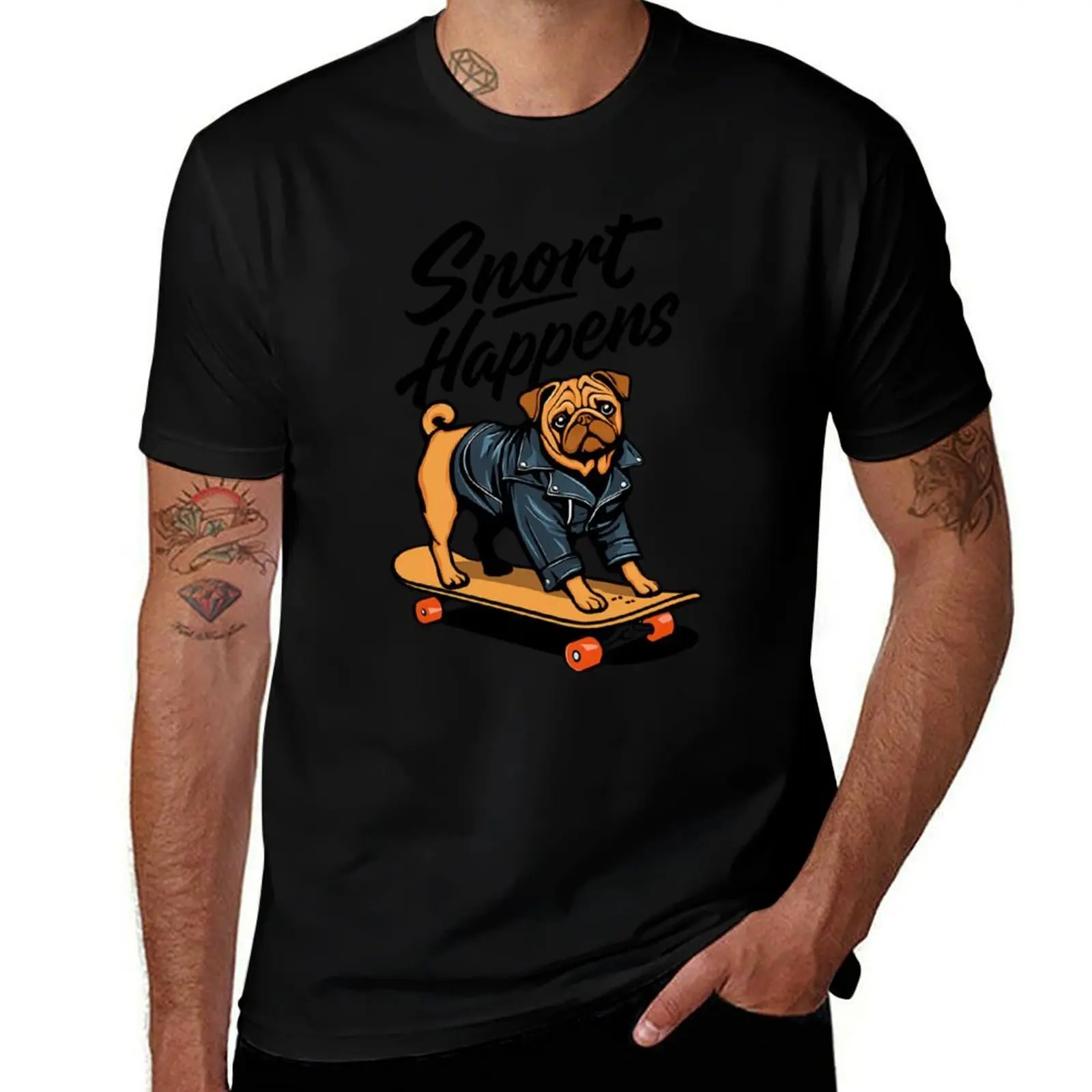 

Funny Dog Skate Street Art T-Shirt oversized graphic tee anime clothes graphics heavy weight t shirts for men