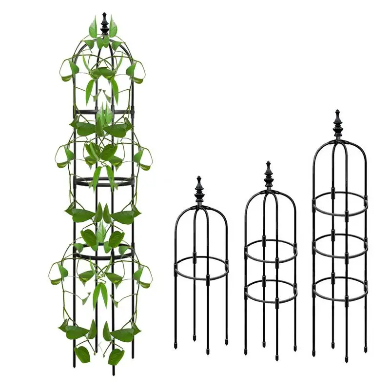 

Plant Cages For Outdoor Plants Tower Obelisk Garden Flower Stand Metal Flower Support For Climbing Vines and Flower Stand