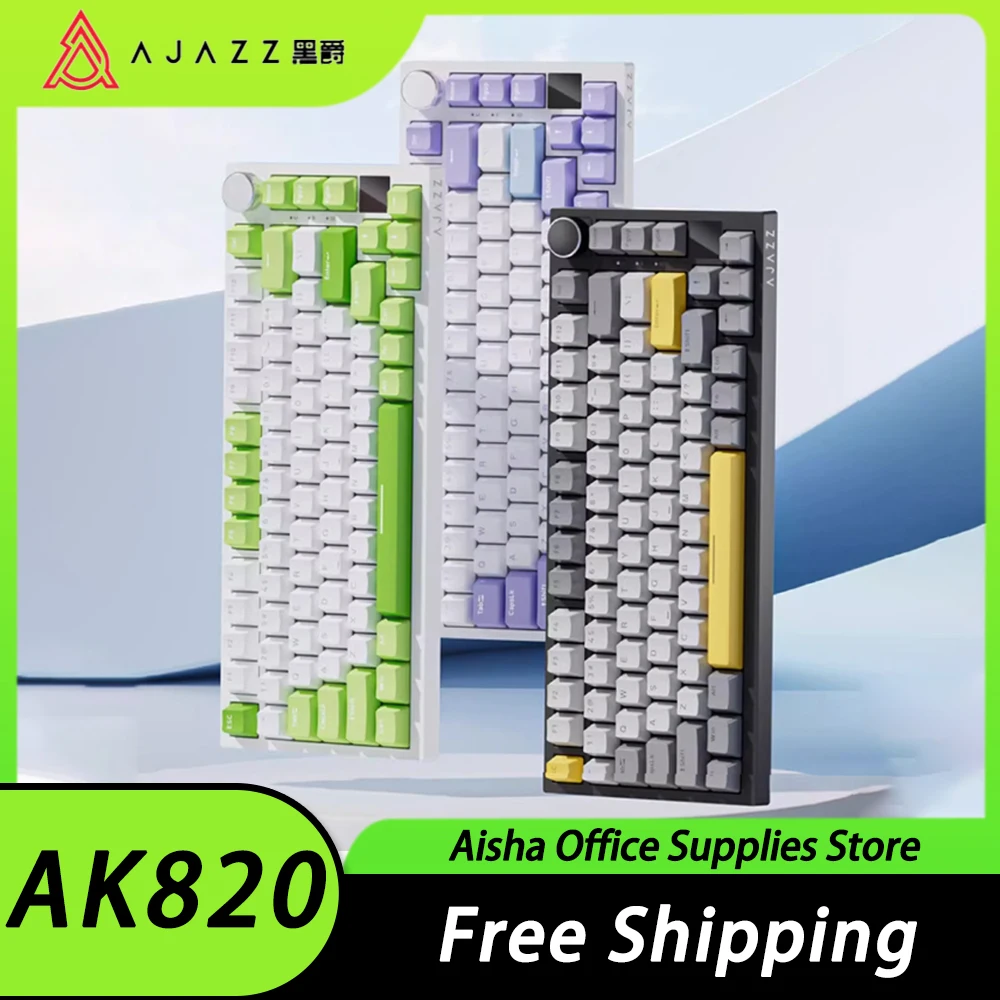 

AJAZZ AK820 Pro Mechanical Keyboard Tri Mode Multifunctional Knob Custom Screen Wireless Gaming Keyboard RGB Hotswap Gasket Mac