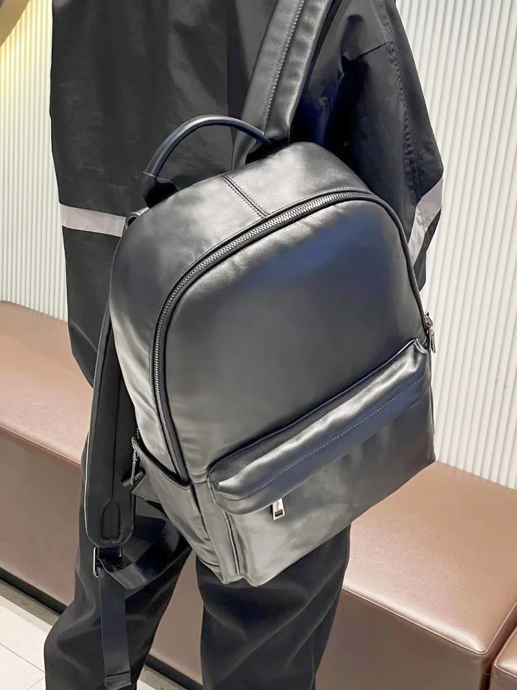 

Мужская повседневная 4-дюймовая сумка из натуральной кожи Grupo Large Capaci Travel, повседневная 4-дюймовая сумка для студентов колледжа, сумка для книг, мягкие ремни