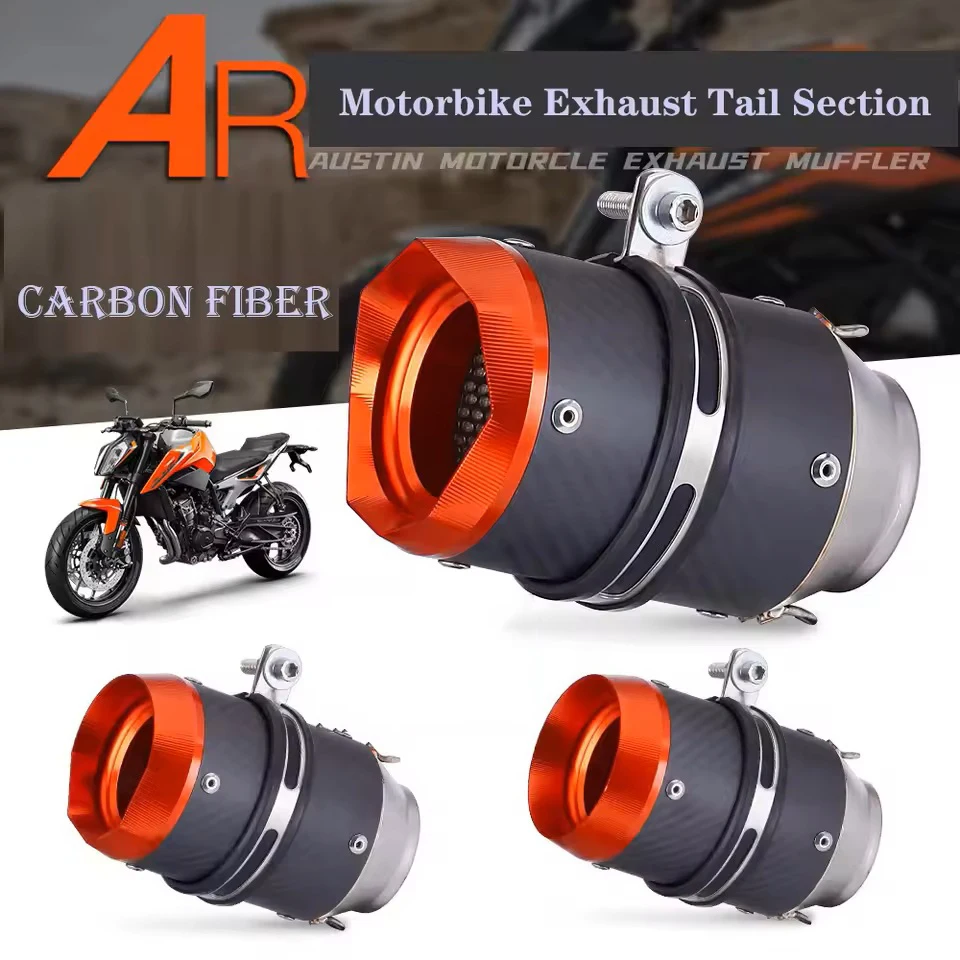 

AR exhaust pipe carbon fiber exhaust muffler for motorcycle For AustinRacing Z900 Z1000 ninja400 CBR500 R6 universal
