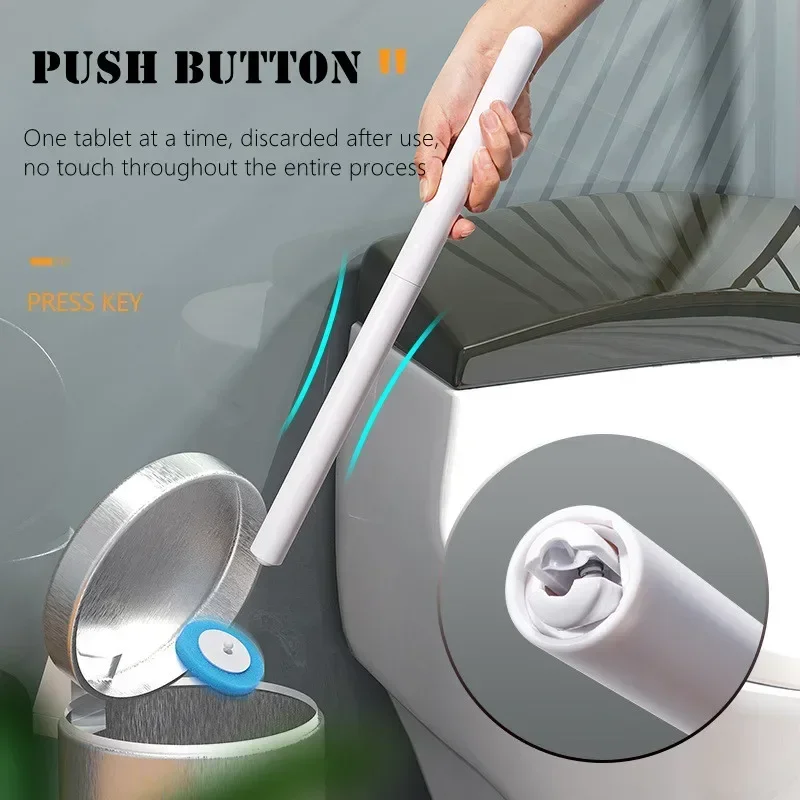 Disposable Toilet Brush Wall-Mounted Cleaning Tool for Bathroom Replacement Brush Head Toilet Cleaning Brush Set Wc Accessories