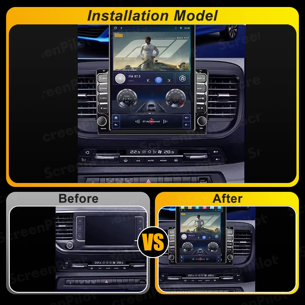 لبيجو اكسبرت 3 لتويوتا Proace 2016-2021 9.7 بوصة أندرويد الوسائط المتعددة مشغل فيديو لتحديد المواقع والملاحة شاشة عمودية