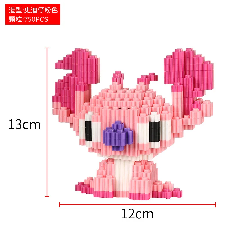 Disney Stitch Mickey Minnie Doll Marvel  Derena Belle Assembled Children\'s Building Blocks Puzzle Assembly Toy Boy Girl Gift