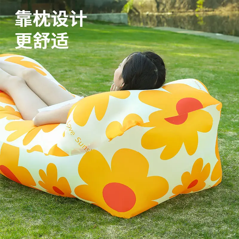 Outdoor Lazy People Inflatable Sofa Folding Portable Air Cushion Bed Picnic Camping Air Bed Outdoor Inflatable Seatings