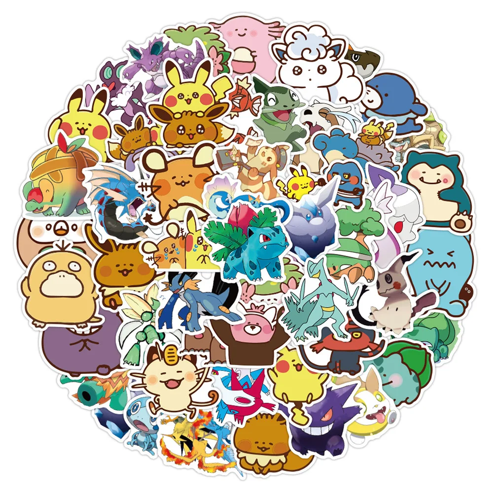 

10/30/50pcs Funny Cartoon Pokemon Stickers Kid Toy Graffiti Computer Phone Guitar Kawaii Pikachu Anime Sticker Decals Gift Packs