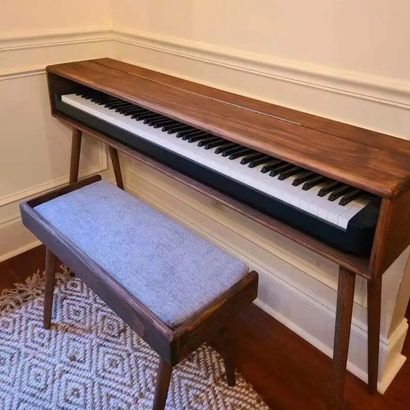 Solid Wood Piano Desk Keyboard Stand 88 Key Electronic Organ Table Storage Shelf Home Office Desk