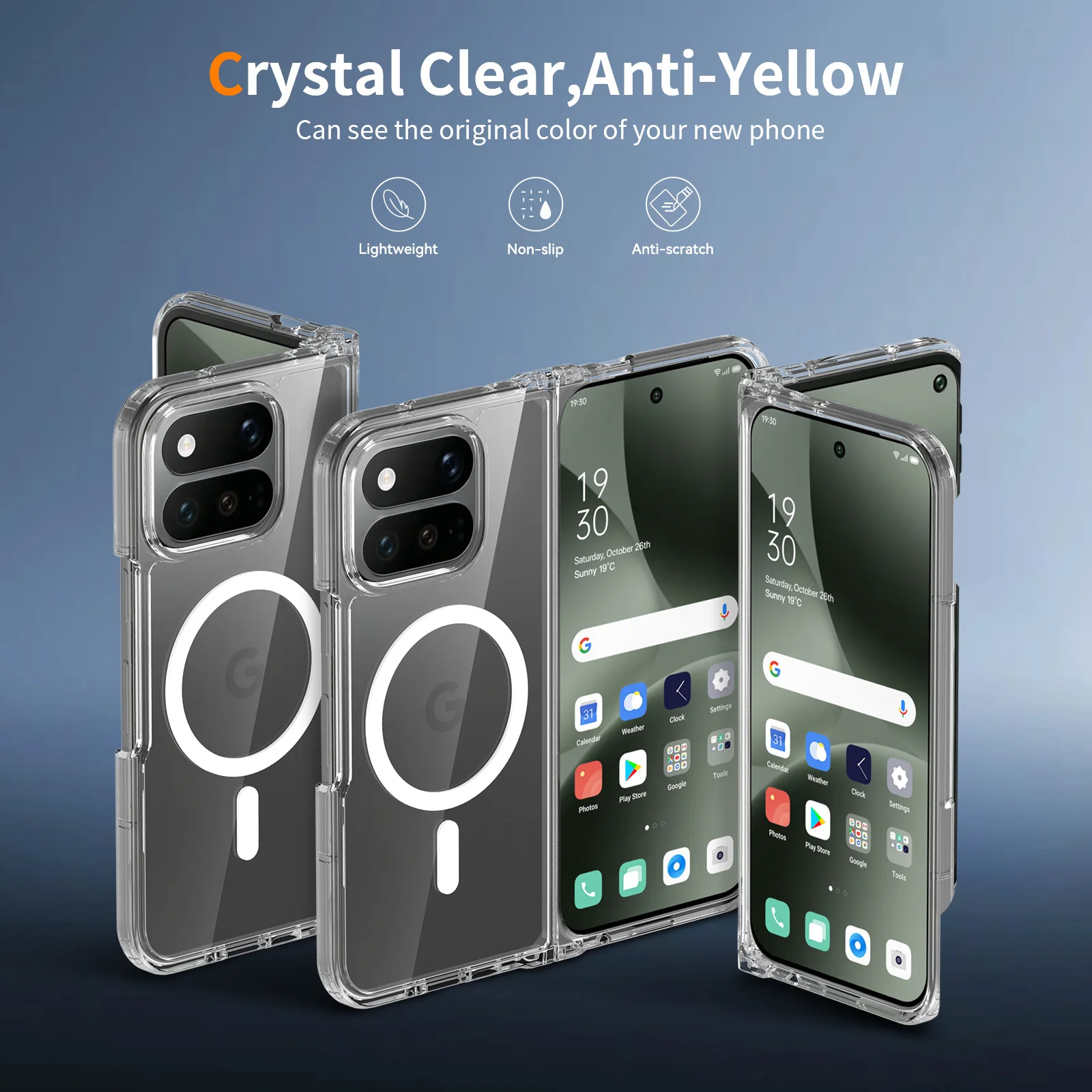 Für Google Pixel 11 Pro Fold: Magnetische Schutzhülle aus PC und TPU, transparente Abdeckung. – Detail 1