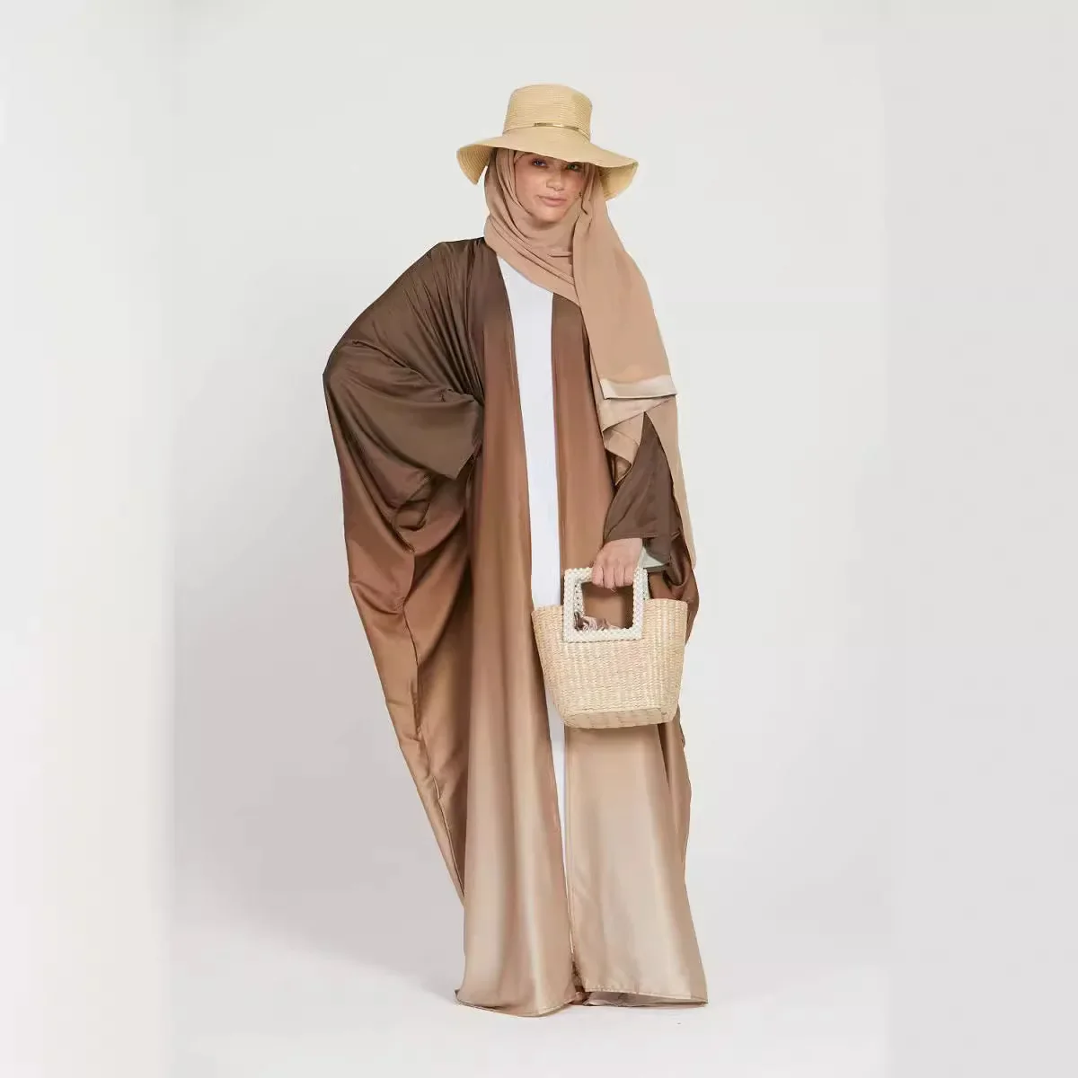 UNI Fashion عباية مفتوحة إسلامية دبي سترة الشرق الأوسط رداء عربي تركيا بأكمام طويلة تغيير تدريجي فستان نسائي إسلامي فضفاض