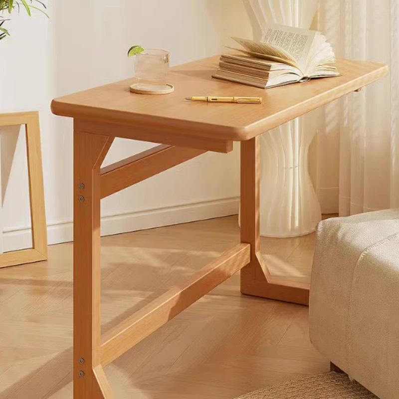 Log Style Living Room Side Table Furniture Bedroom Student Writing Computer Desk Simple Movable Sofa Side Table