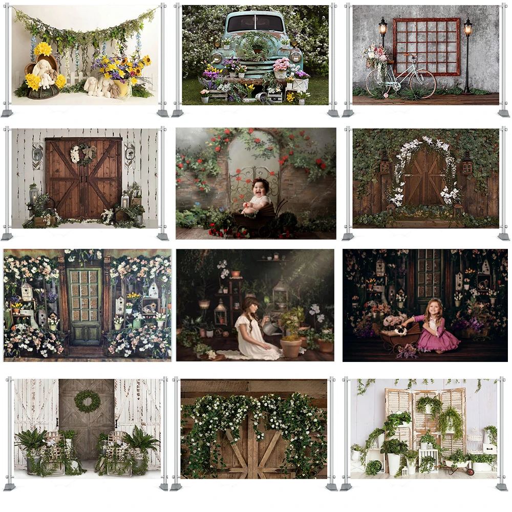 Mocsicka finestra erba porta fondali ritratto a tema fotografia stampato sfondo Prop matrimonio bambini compleanno bambino sfondo