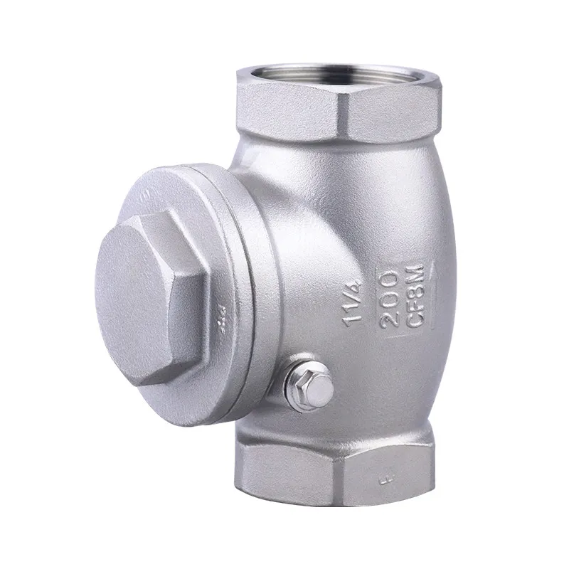 

304 stainless steel thread check valve H14W-16P internal thread horizontal swing check valve dn15 20 25