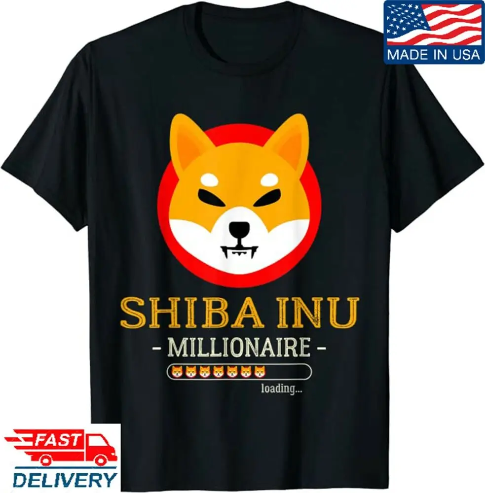 Shiba Inu Millionaire Loading Funny   Cryptocurrency T-Shirt,Short SleevUnisex Summer Luxury Brand Oversize