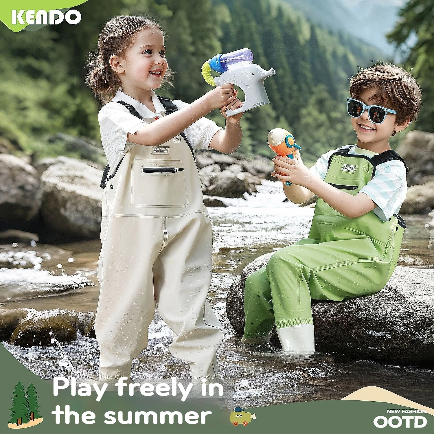 Waterproof PVC Playsuit Breathable Soft Rain Jumpsuit All-Weather Outdoor Adjustable Fit Jumpsuit for Comfortable Wear