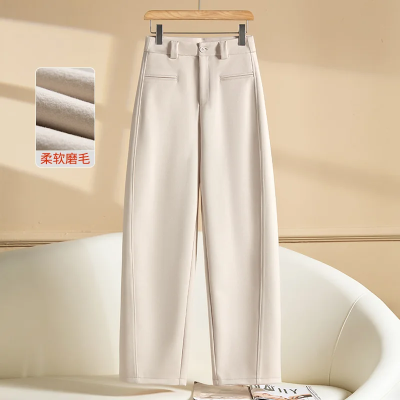 

Slim Straight Pants for Women, and Winter Scythe Pants, Thickened Banana Pants, Petite Slimming Casual Pants