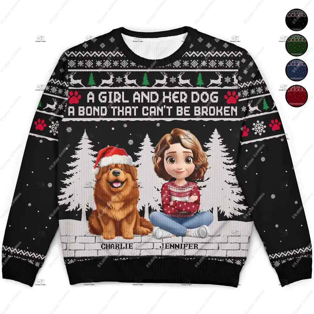 Custom Name Photos Christmas Couple Family Pet Outfit Vintage Ugly Sweater 3DPrint Harajuku Pullover Casual Funny Long Sleeves 4