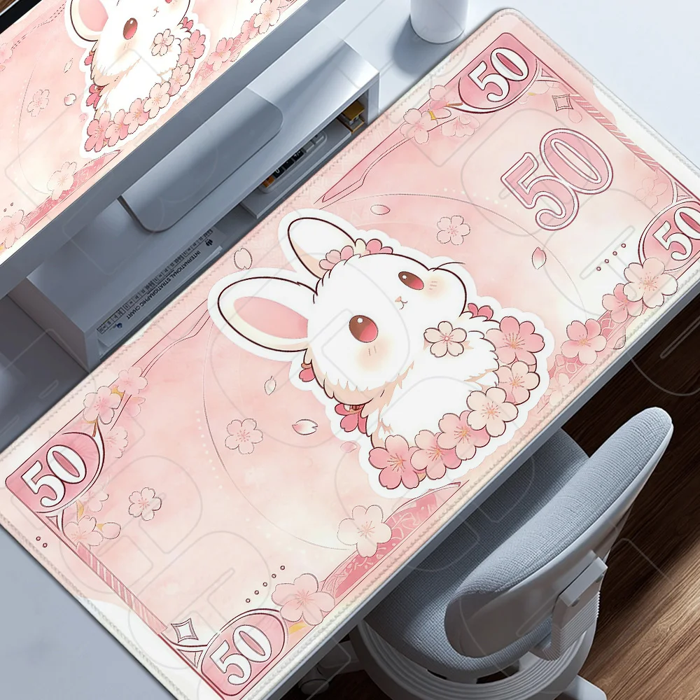 

XXL HD Printing Cute Cartoon animal banknote Mouse Pad Rug Large Computer Office Table Mats Rubber Non-slip Keyboard Desk Mat