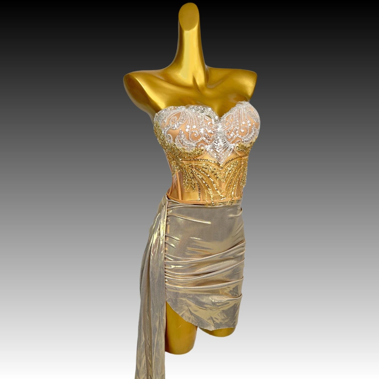 Sexy fasciatura Top abito corto per le donne Party Evening Prom festeggia compleanno fotografia vestito cantante Show Wear Nightclub Prom