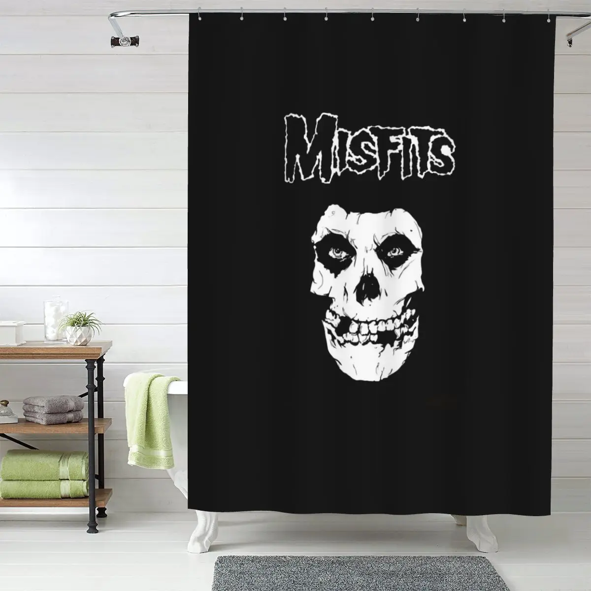 

Занавеска для душа Misfits Skull, полиэстеровая, водонепроницаемая, для ванной комнаты, с крючками