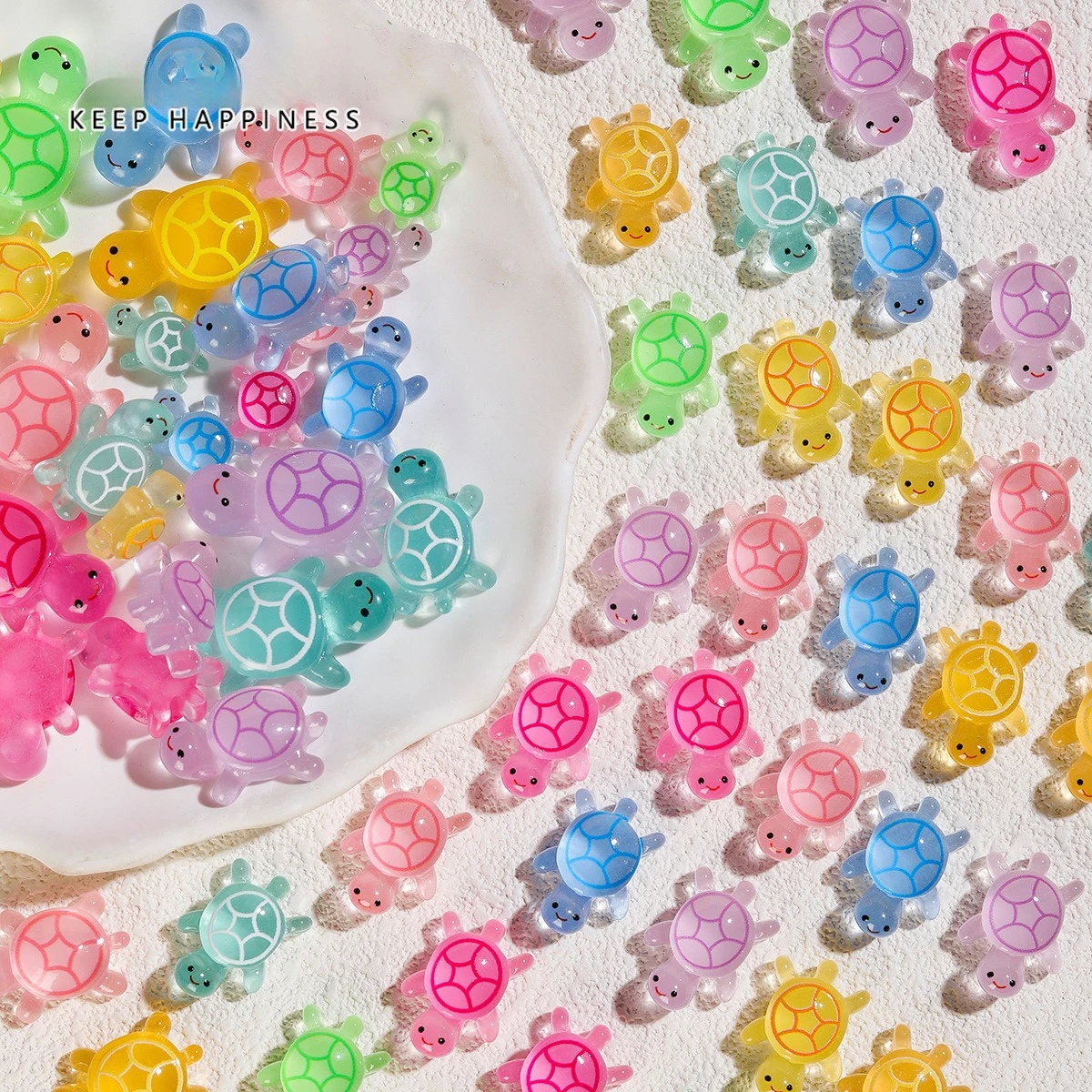 20/50/100 Uds. Mini adornos luminosos de tortuga que brillan en la oscuridad, miniaturas de tortugas, Micro paisaje, jardín, decoración del hogar, regalo