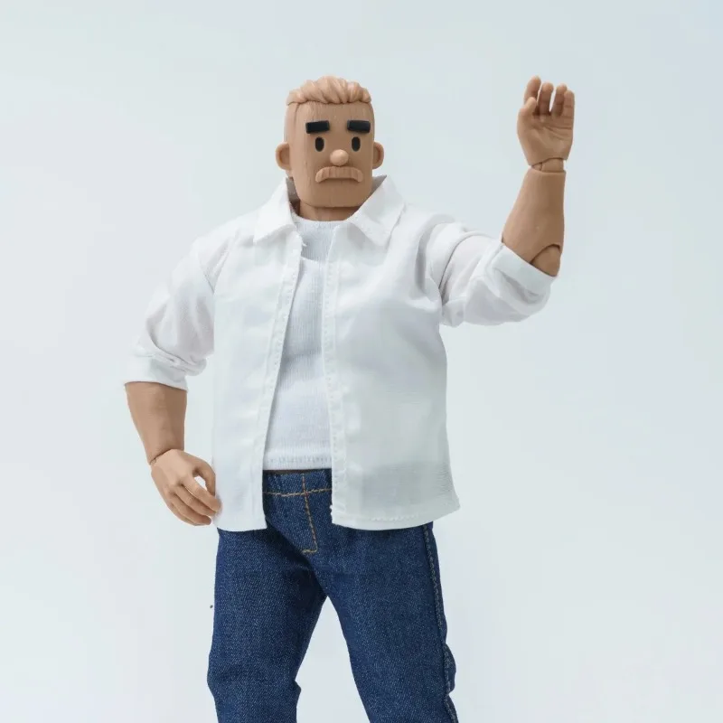 Auf Lager 1/10 Maßstab Herren Einfarbige Weste Jeans Rotes Haige Hemd Set für 6-Zoll Strong Body NT03 Actionfigur Körper – Detail 2