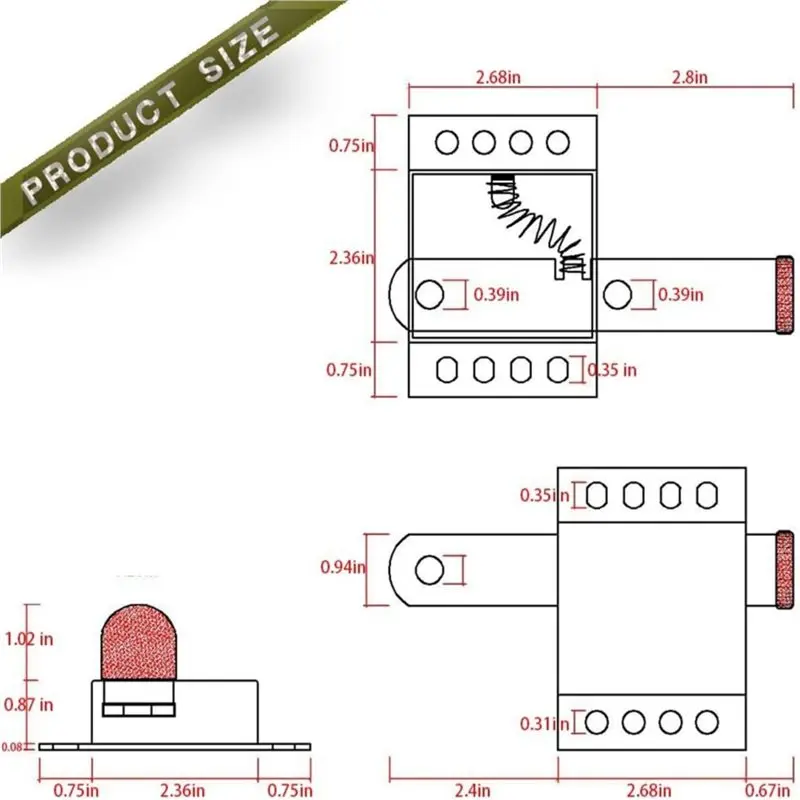 A02M-1Set Garage Door Lock With Self Tapping Screws Inside Deadlock