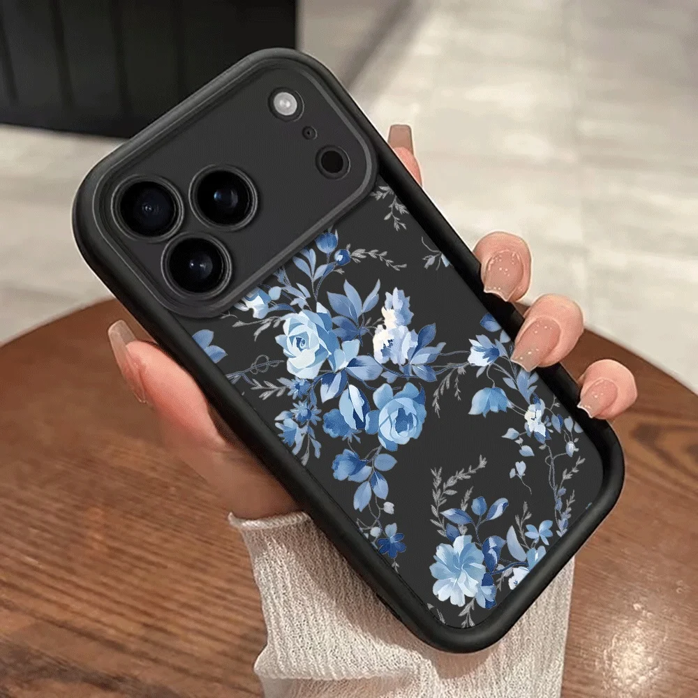 Tintengemusterte Blaue Rosen-Handyhülle mit Trageschlaufe für Samsung Galaxy Note 20 Ultra S24 S25 S26 Plus S24 S23 FE S23 S24 S25 Ultra – Detail 6