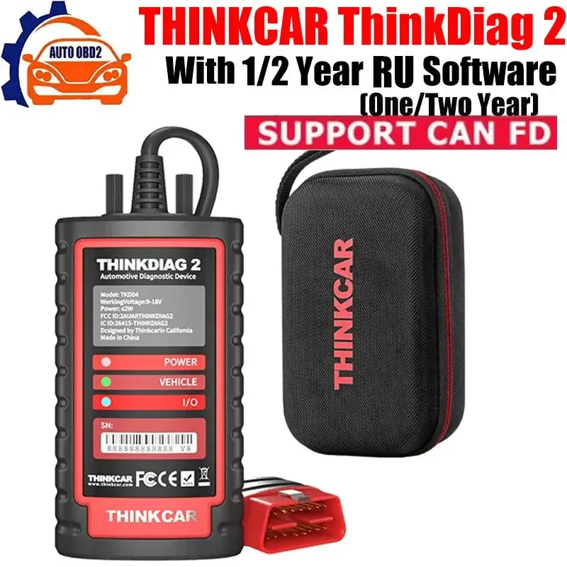 ThinkcarThinkDiag 2 ThinkDiag2 ALL software 1Year Free Update Auto Diagnostic Tool Support CAN FD ECU Coding Active Test 16Reset