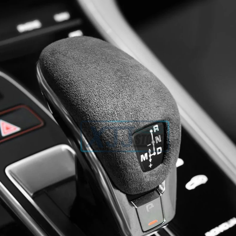 Car Gear Shift Knob ABS Cover Fit For Porsche Panamera 971 Made of Alcantara Suede Interior Trim Parts Decoration