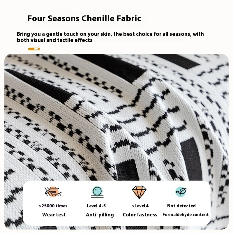Sofa Throw Blanket for 2/3/4seaters Nordic Tassel Throw Blanket Four Season Sofa Cover Couch Throw Anti-cat Scratch Sofa Blanket