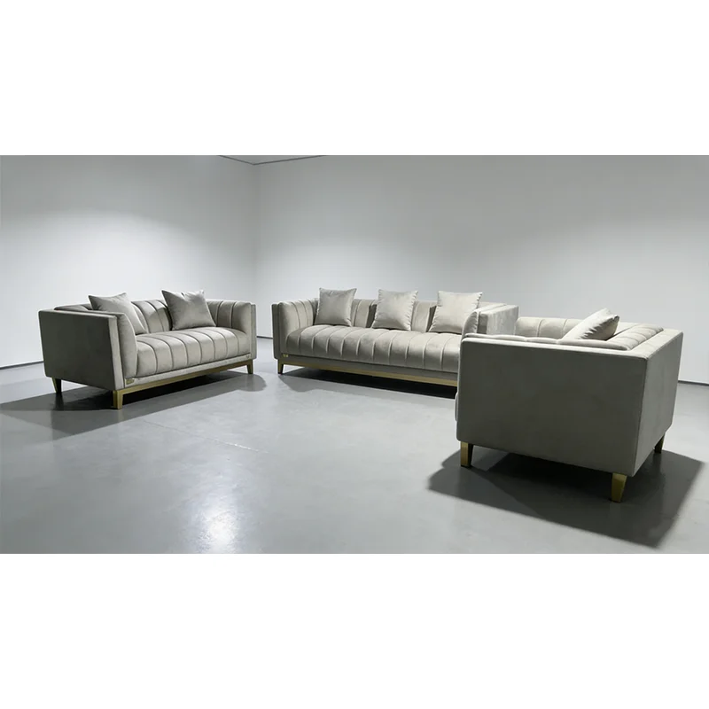

# Luxury Beige Sofa Set Living Room Villa Furniture Eco-friendly Durable Stable