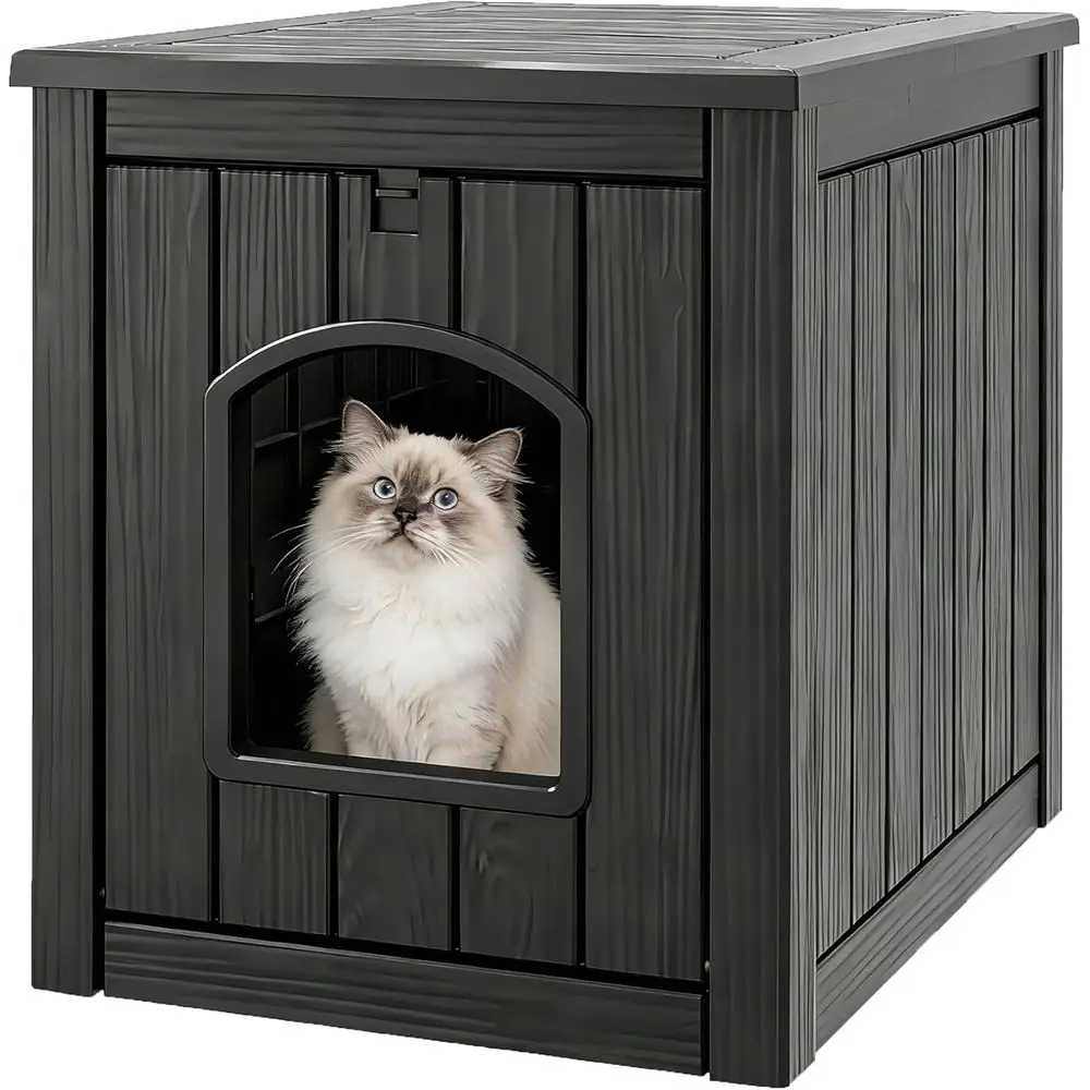 

Multi-functional Weatherproof Plastic Cat House for Litter Box Enclosure, Suitable for Indoor and Outdoor Use, Perfect for Livin