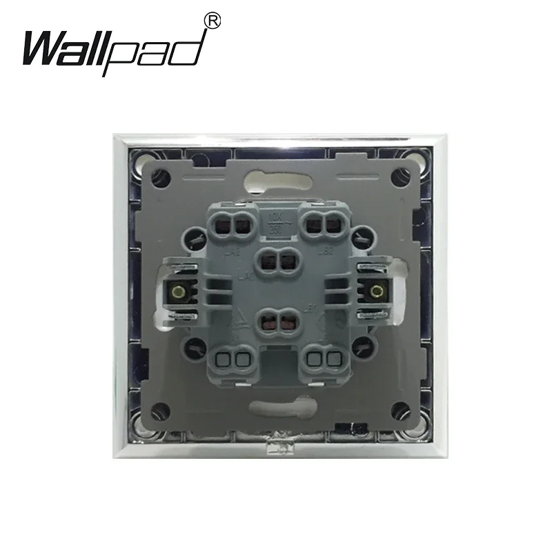 2 Gang Reset Switch with Claws Wallpad 110-250V White Crystal Glass EU 2 Gang Momentary Contact Light Switch like Bell