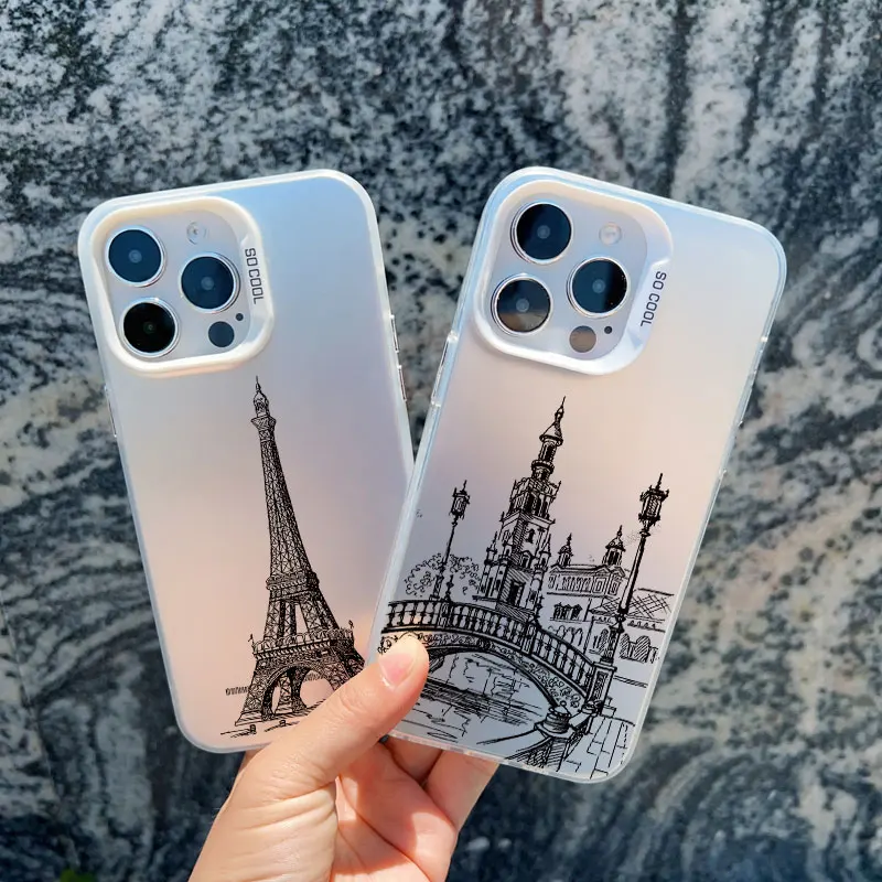 World Famous Historical Landmark Building Phone Case for iphone 15 14 Plus Pro MAX 11 12 13 Mini Pro Max Shockproof Laser Covers