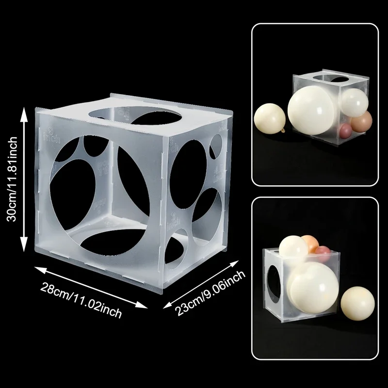 1 Satz 11 Löcher Plastik ballon Sizer Box, minimalist isches klares Ballon messwerk zeug für Party ballon dekoration, Party bevorzugung – Detail 7