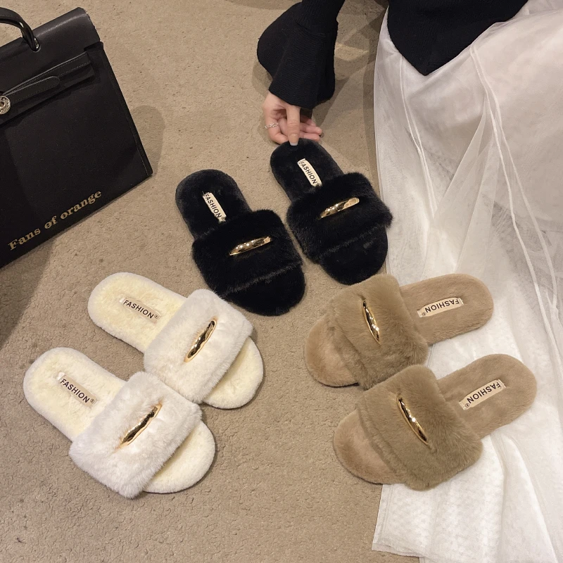 Elegant Curve One-line Diamond with Flat Slippers 2026 Spring/Winter Outdoor Home Leisure Non-slip Slippers Women