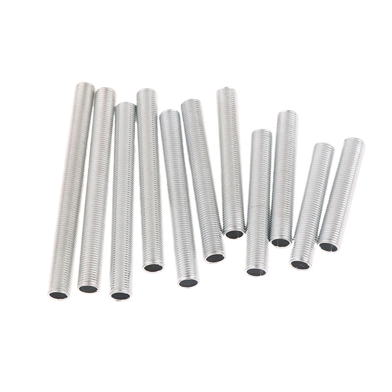 10Pcs Lamp Tooth Tube Metal M10 Hollow Threaded Tube Galvanized Led Lamp Head Chandelier Link Fixed Base Support Rod