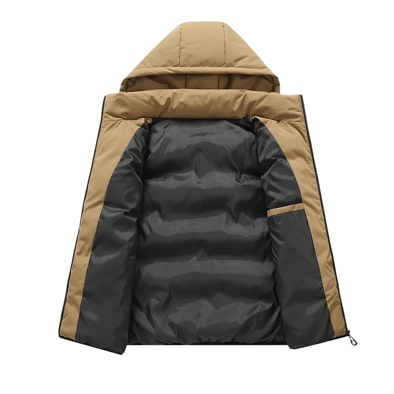 Men Autumn Casual Sleeveless Vests Jacket Mens Waistcoat Winter Men Fashion Waterproof Outwear Detachable Hat Vest Jackets Male