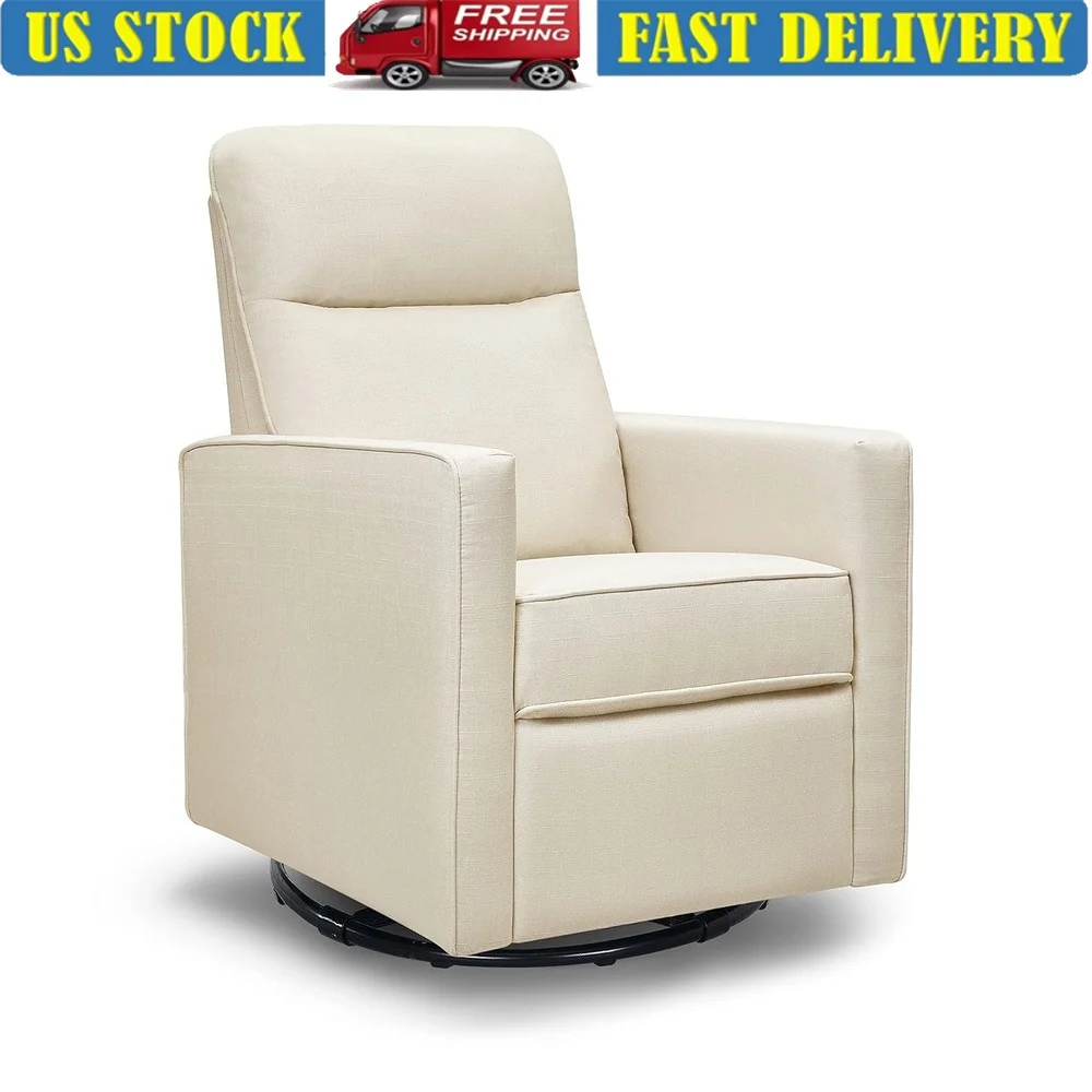 

Gabby Pillowback Swivel Glider Nursery Chair 360 Degree Rocking Soft Upholstered Gold Approved Comfortable