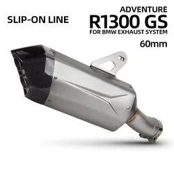 For BMW R1300R R1300RS R1300GS ADV 2024 2025 Motorcycle Exhaust Slip on Line Carbon Muffler 60mm Compatible Original Manifold