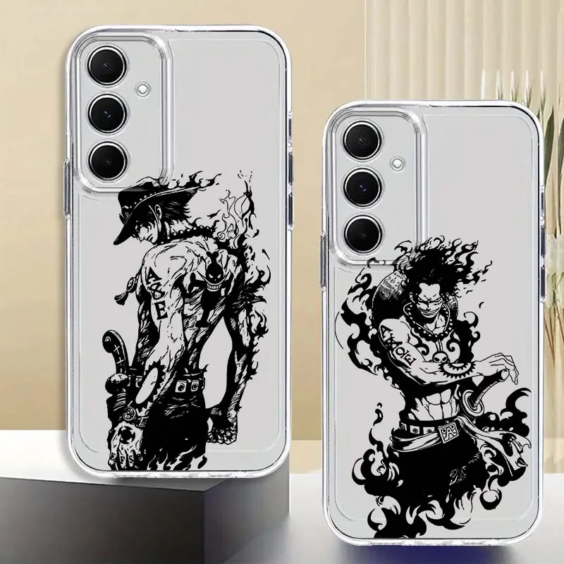 

One Piece Ace Popular Phone Case For Samsung Galaxy A73 A72 A71 A55 A54 A53 A52 A51 A33 A25 A22 A15 A14 A05 TPU Transparent