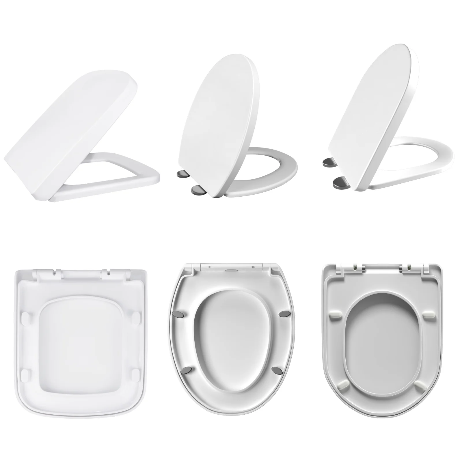 Toilet Seat Lid Toilet Seat Cover Soft Close White Toilet Seat Wc Quiet-Close Lid Easy Cleaning Quick Release,Anti Slam