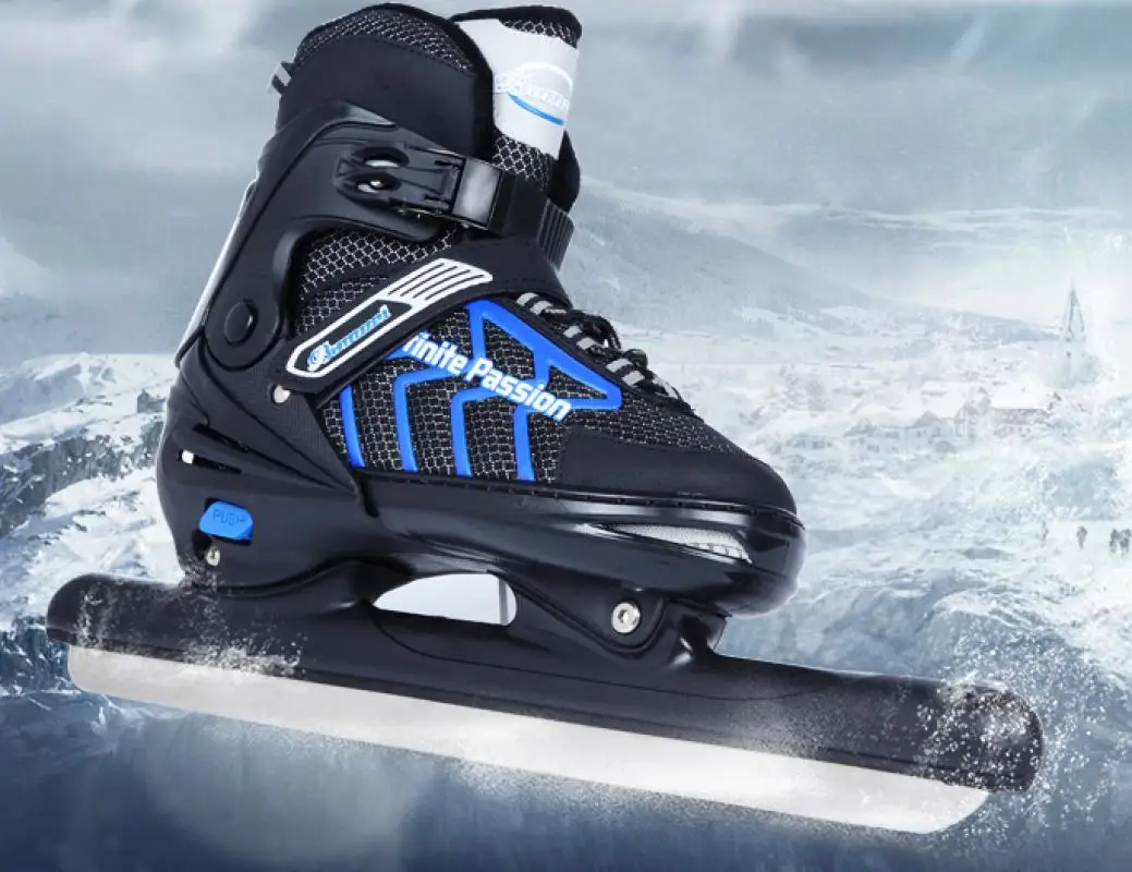 Winter Roller Skate Ice Knife Shoes Inline Speed Skating Blade Stainless Steel Velvet Adjustable Heat Level Sneakers Adult Men