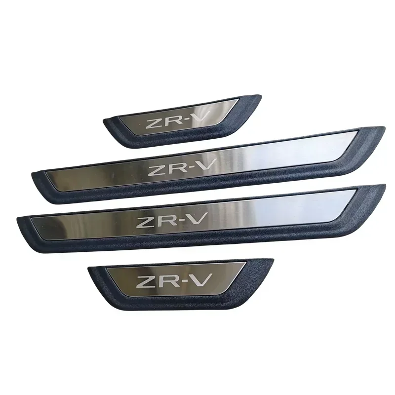 Fit For Honda ZRV ZR-V 2022-2024  Door Sill Scuff Plate Guard Sills Protector Trim 4PCS Stainless Steel and Plastic